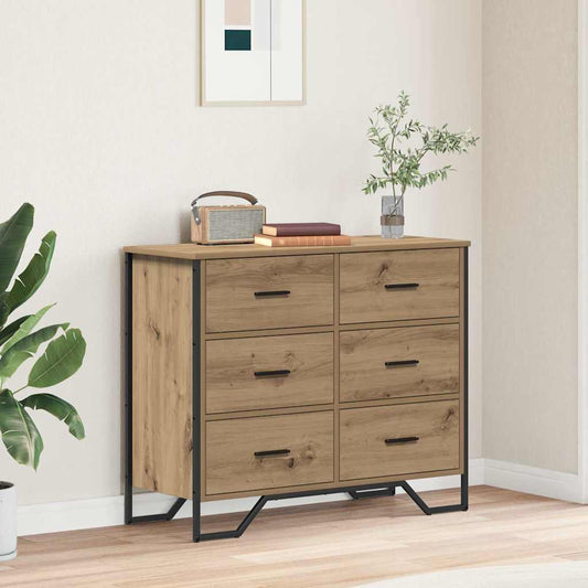 Cassettiera 6-Cassetto Rovere artigianale 91 x 35,5 x 74,5 cm | homemem39