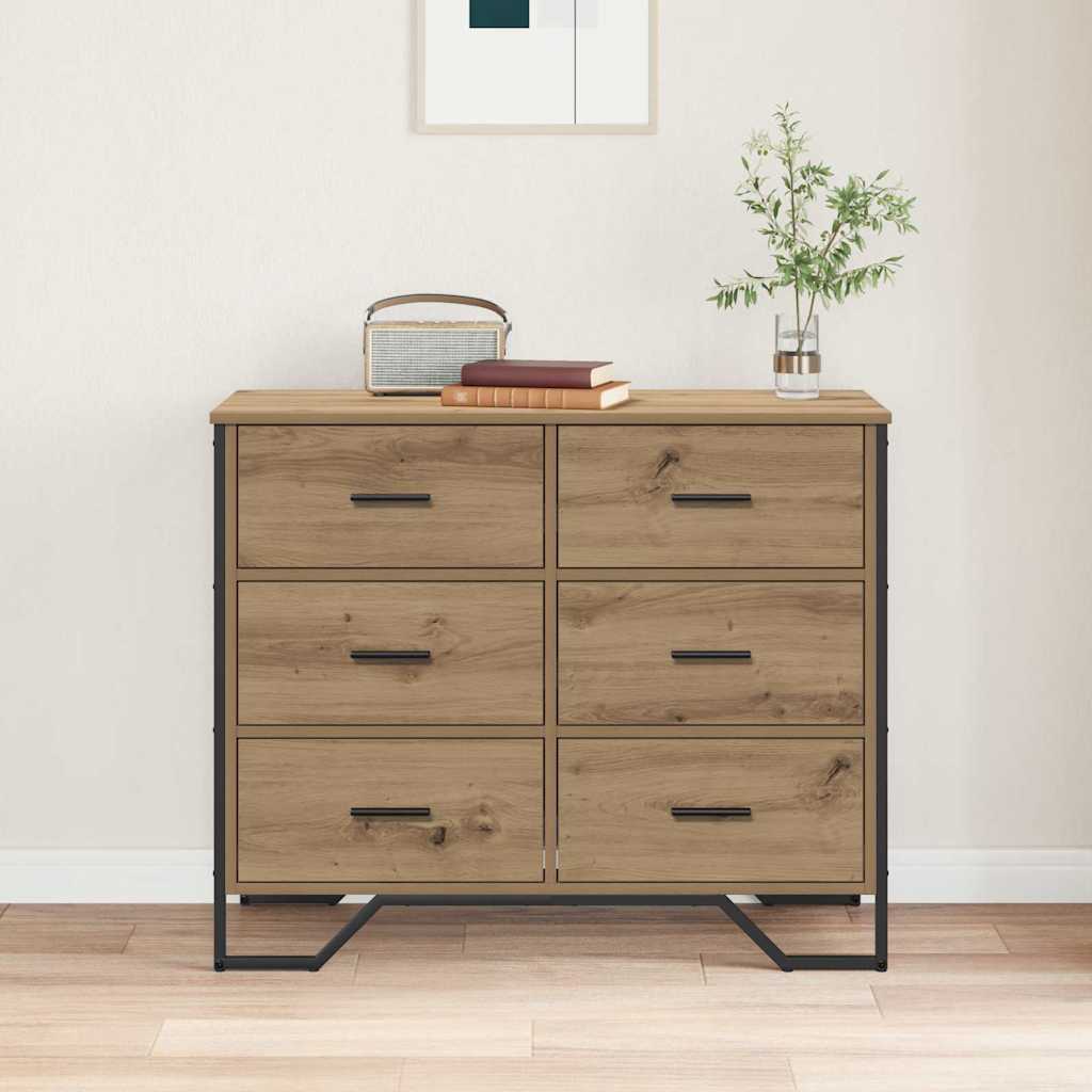 Cassettiera 6-Cassetto Rovere artigianale 91 x 35,5 x 74,5 cm | homemem39