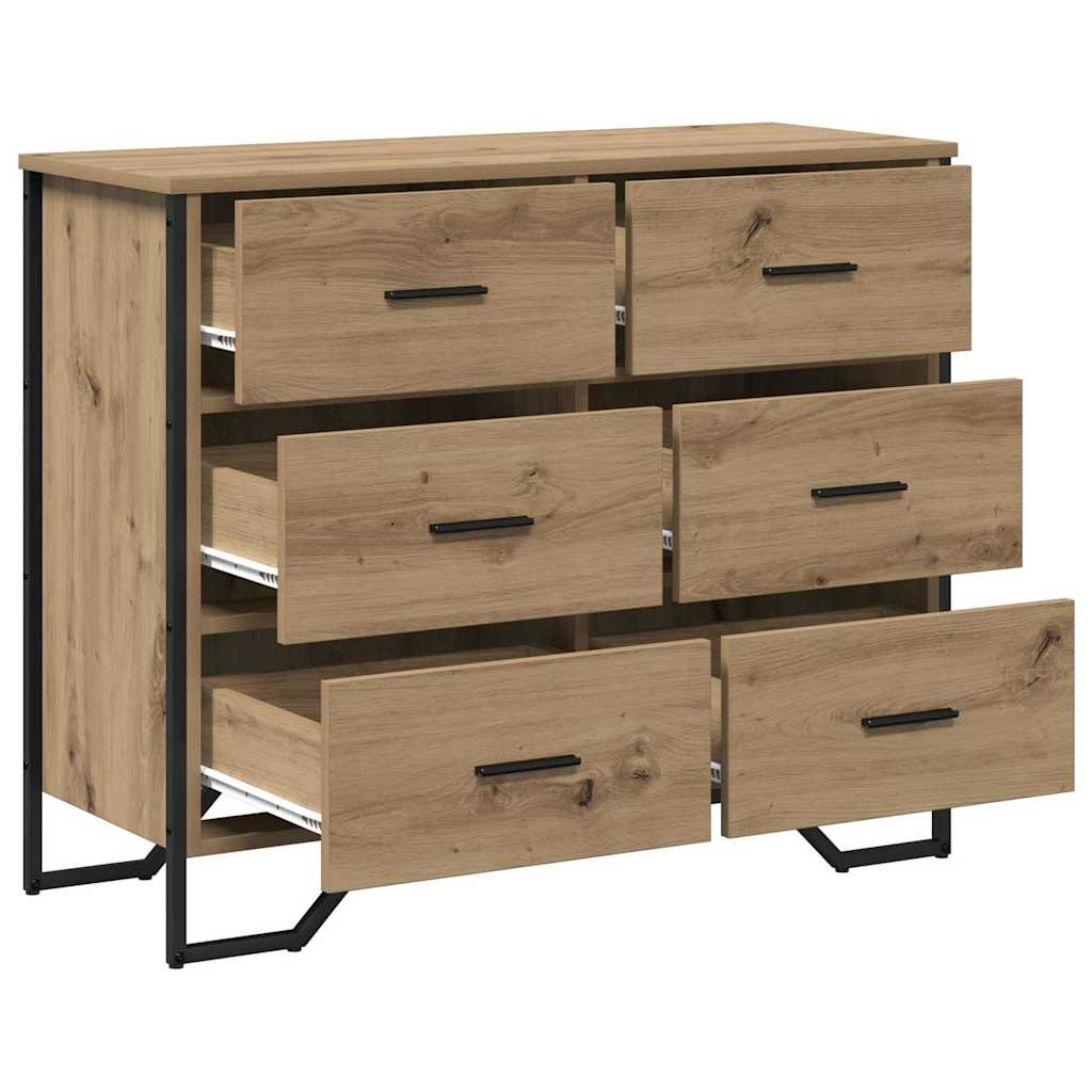 Cassettiera 6-Cassetto Rovere artigianale 91 x 35,5 x 74,5 cm | homemem39