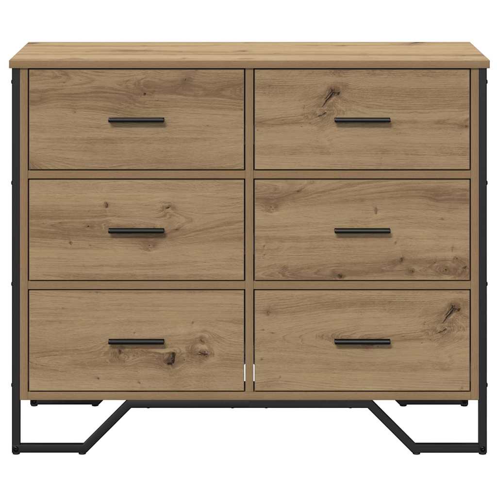 Cassettiera 6-Cassetto Rovere artigianale 91 x 35,5 x 74,5 cm | homemem39