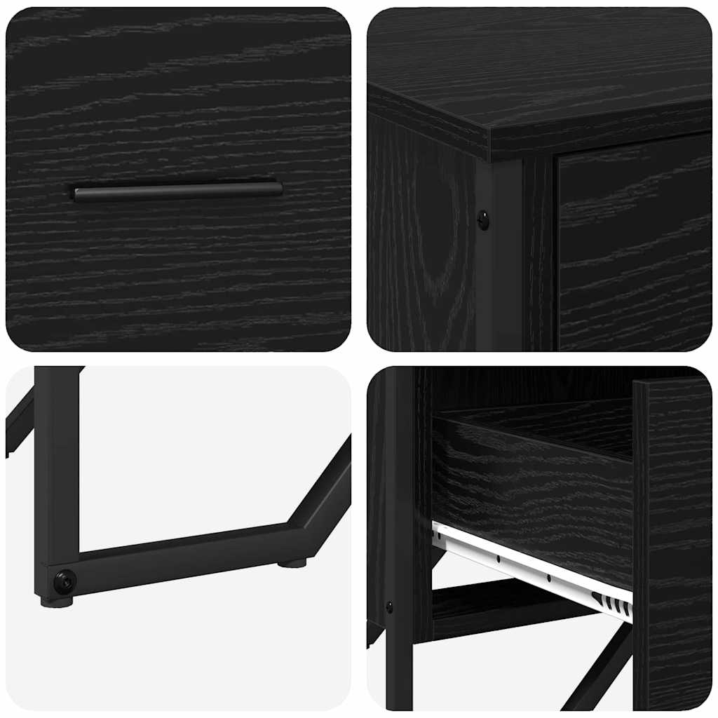 Cassettiera 6-Cassetto Rovere Nero 91 x 35,5 x 74,5 cm | homemem39