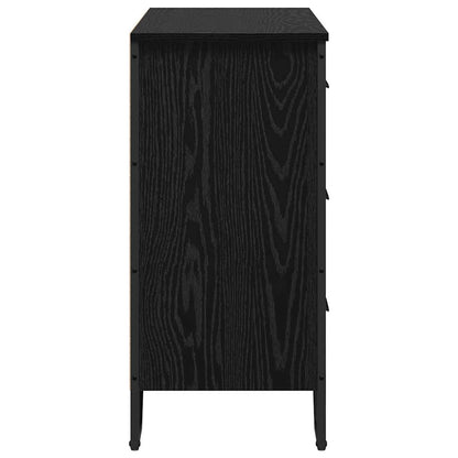 Cassettiera 6-Cassetto Rovere Nero 91 x 35,5 x 74,5 cm | homemem39