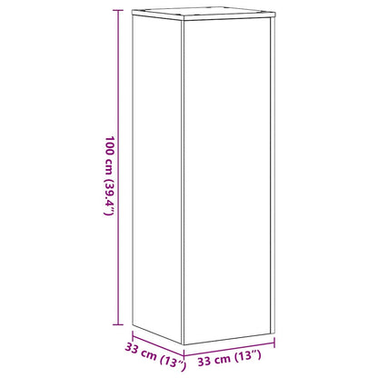 Supporto per piante 2 pcs Rovere nero 33 x 33 x 100 cm - homemem39