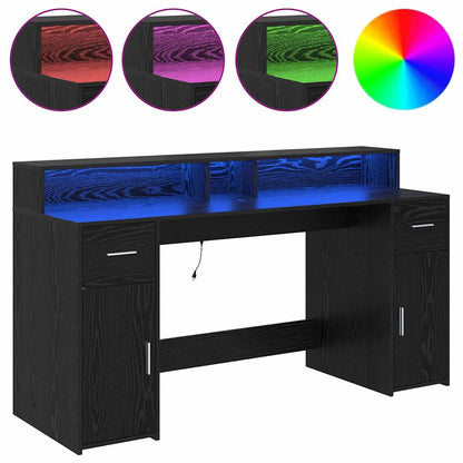 Scrivania Rovere nero 160 x 55 x 91 cm Legno multistrato