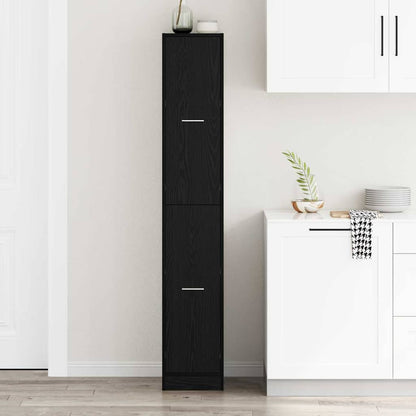 Armadio da Apoteca Rovere nero 30 x 41 x 174.5 cm | homemem39