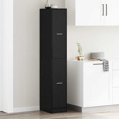 Armadio da Apoteca Rovere nero 30 x 41 x 174.5 cm | homemem39