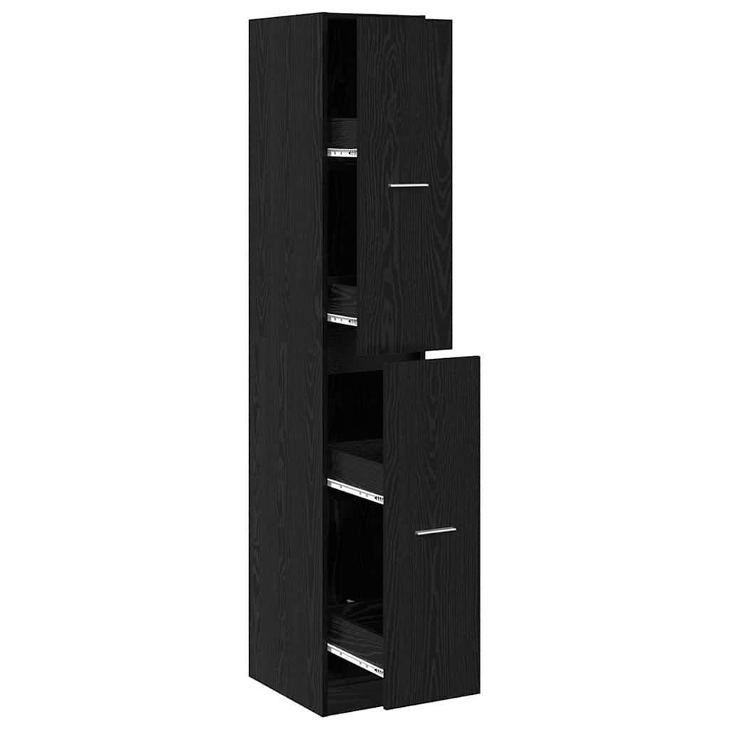 Armadio da Apoteca Rovere nero 30 x 41 x 174.5 cm | homemem39