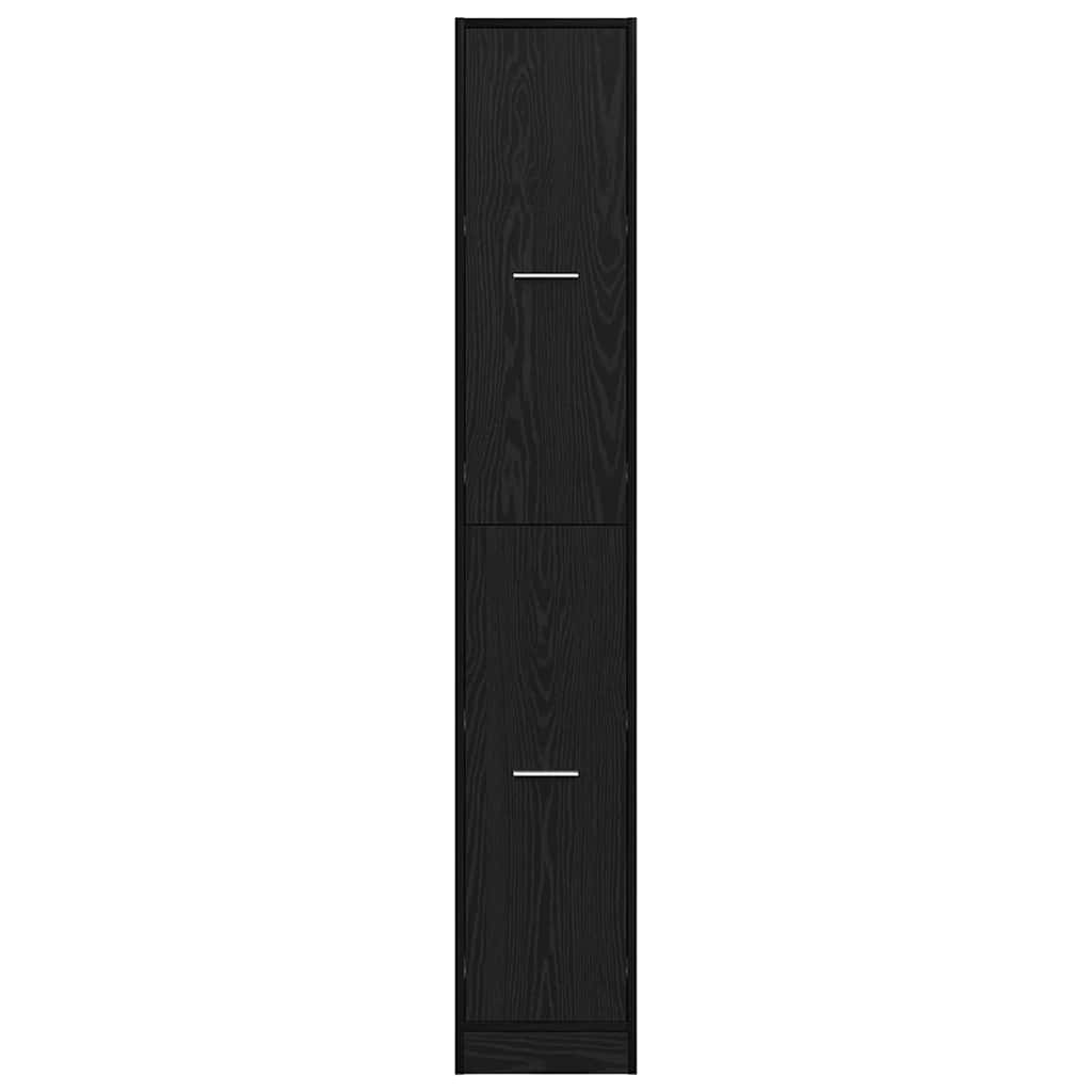Armadio da Apoteca Rovere nero 30 x 41 x 174.5 cm | homemem39