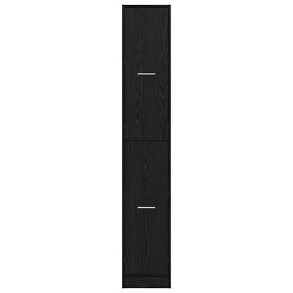 Armadio da Apoteca Rovere nero 30 x 41 x 174.5 cm | homemem39