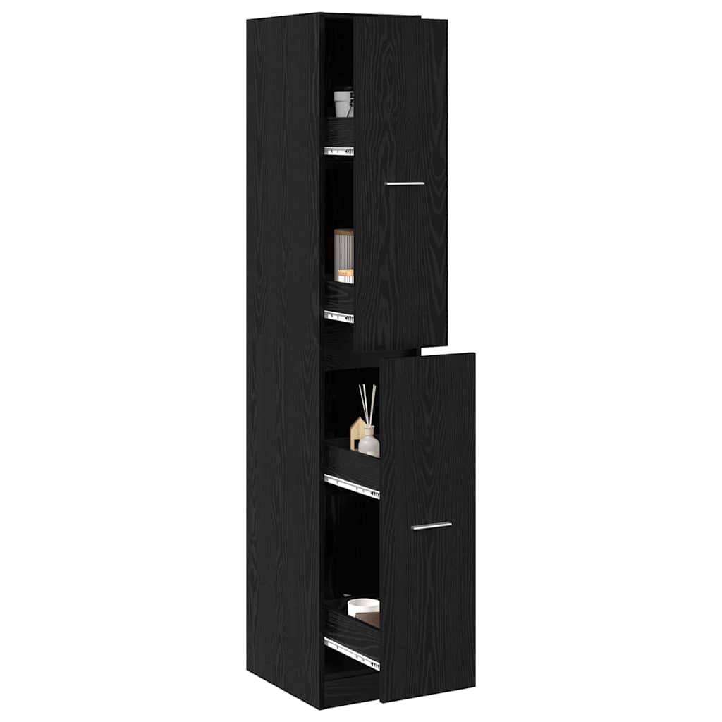 Armadio da Apoteca Rovere nero 30 x 41 x 174.5 cm | homemem39