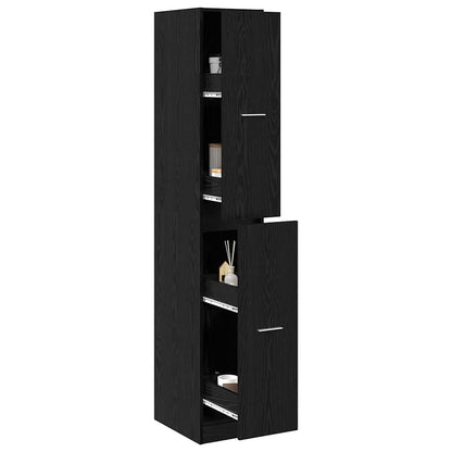 Armadio da Apoteca Rovere nero 30 x 41 x 174.5 cm | homemem39
