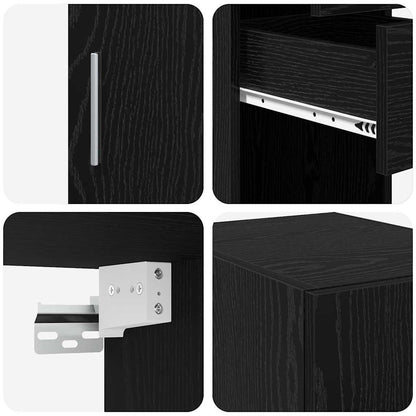 Mobile da Storage Slim Rovere nero 30 x 42.5 x 225 cm - homemem39