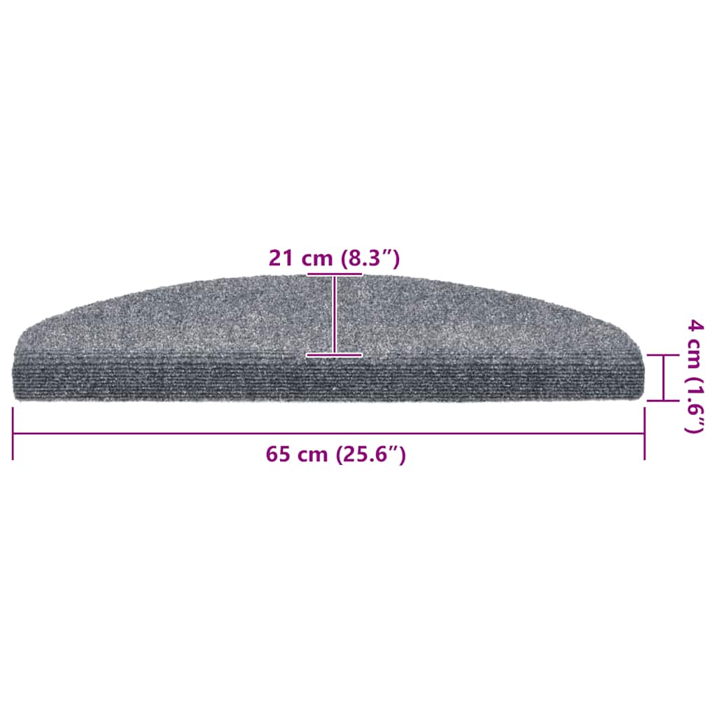 Tappetini per scale autoadesivi 20 pz 65x21x4 cm Grigio chiaro Semicircolari Grandi | homemem39