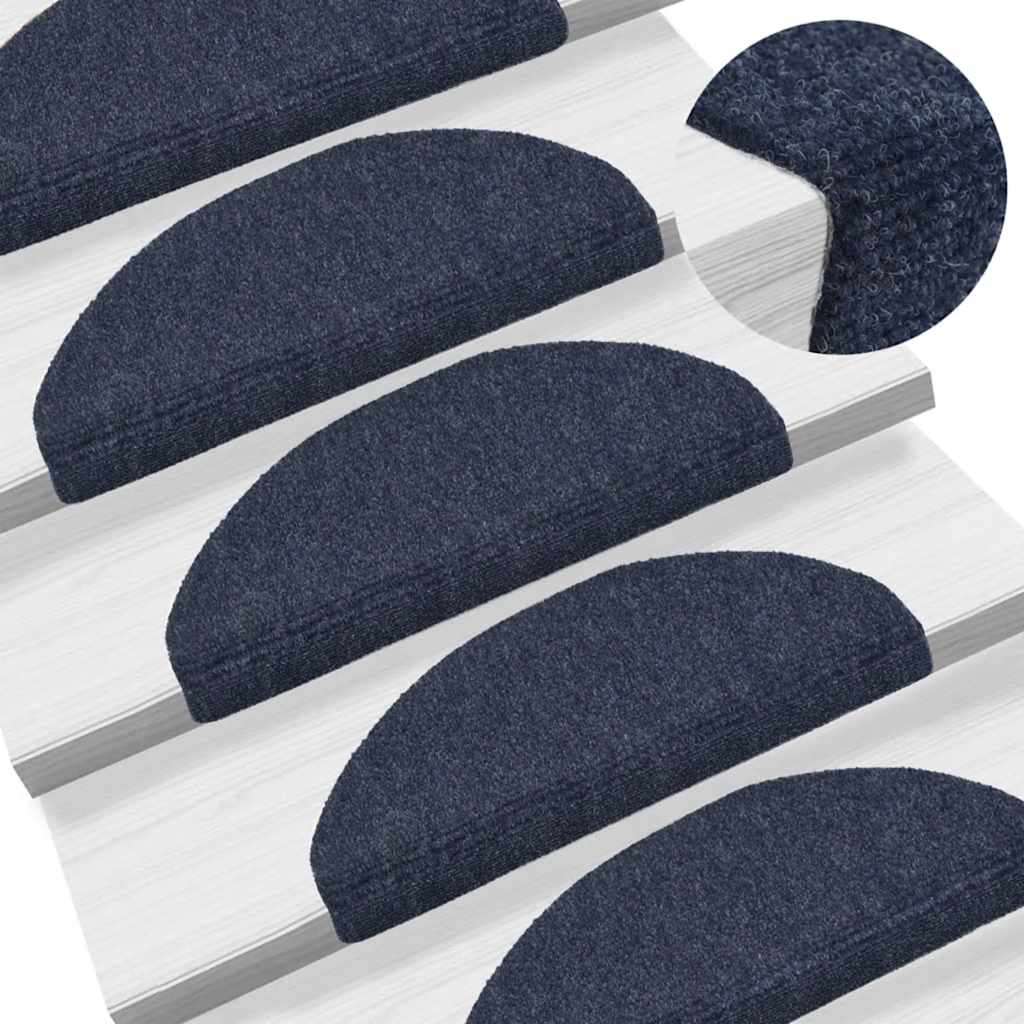 Tappetini per scale autoadesivi 20 pz 65x21x4 cm blu semicircolari grandi | homemem39