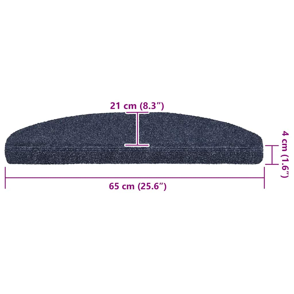 Tappetini per scale autoadesivi 20 pz 65x21x4 cm blu semicircolari grandi | homemem39