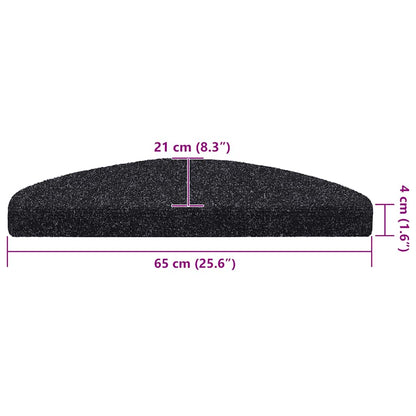 Tappetini per scale autoadesivi 30 pz 65x21x4 cm neri semicircolari grandi | homemem39