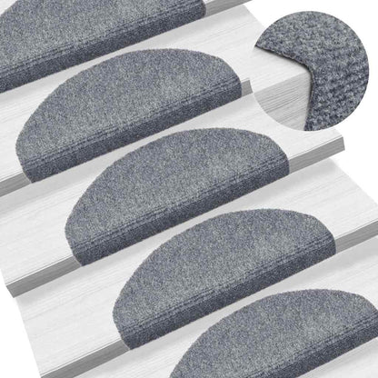Tappetini per scale autoadesivi 30 pz 65x21x4 cm Grigio chiaro Semicircolari Grandi | homemem39