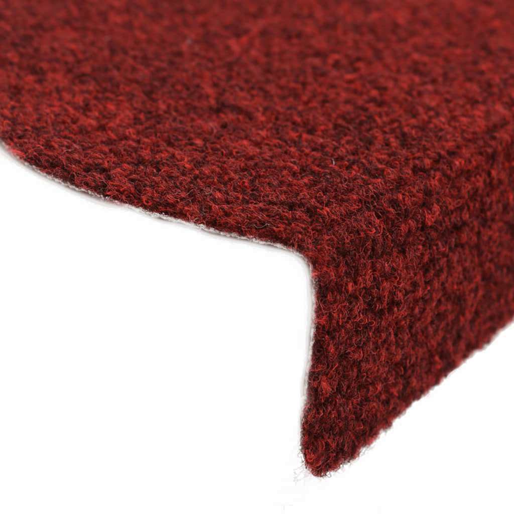 Tappetini per scale autoadesivi 30 pz 65x21x4 cm Bordeaux Rosso Semicircolari Grandi | homemem39