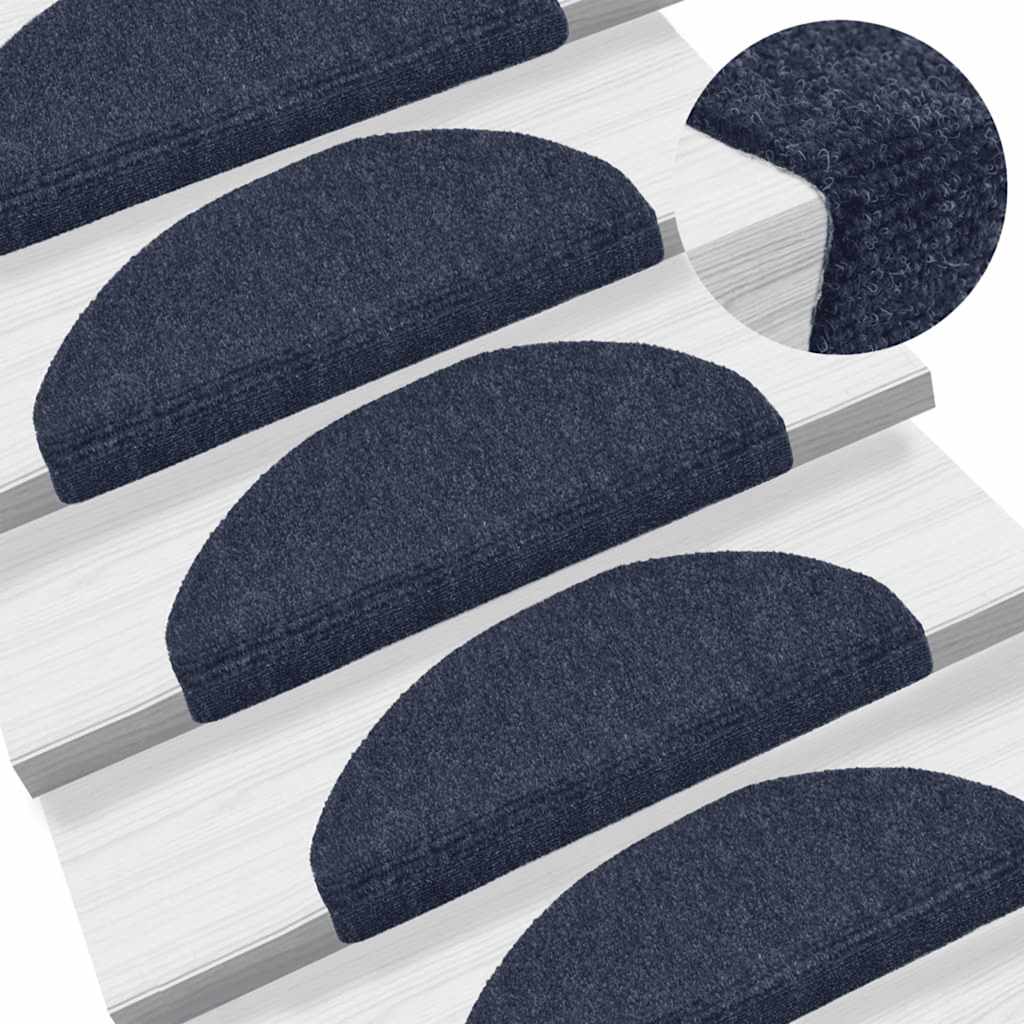 Tappetini per scale autoadesivi 30 pz 65x21x4 cm blu semicircolari grandi | homemem39