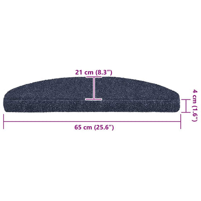 Tappetini per scale autoadesivi 30 pz 65x21x4 cm blu semicircolari grandi | homemem39