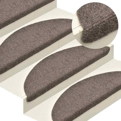 Tappetini per scale autoadesivi 30 pz 65x21x4 cm beige semicircolari grandi | homemem39