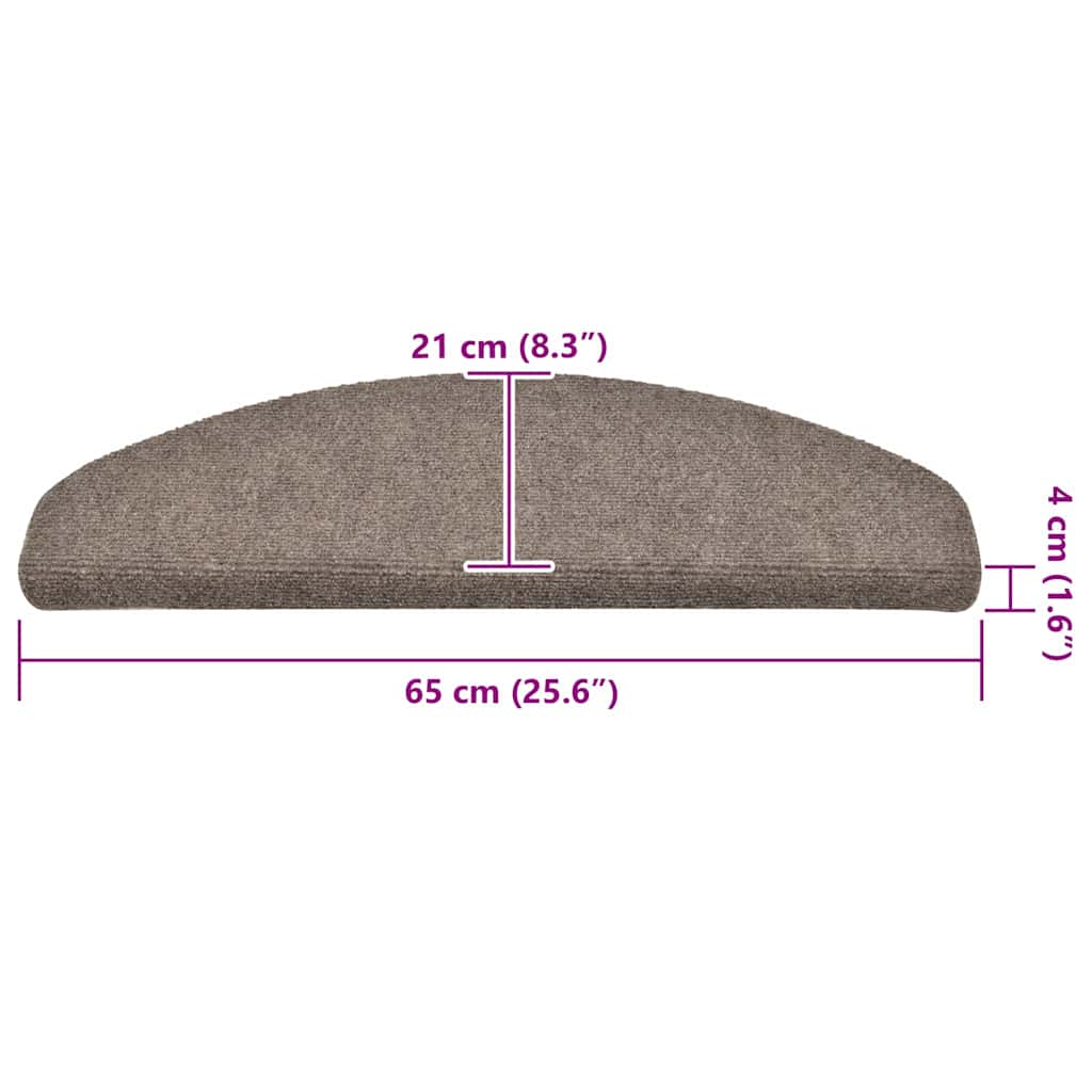 Tappetini per scale autoadesivi 30 pz 65x21x4 cm beige semicircolari grandi | homemem39