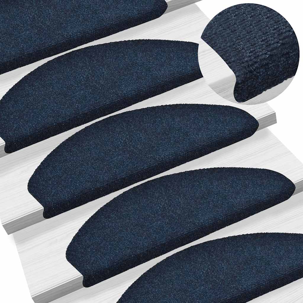 Tappetini per scale autoadesivi 30 pz 65x21x4 cm blu navy semicircolari grandi | homemem39