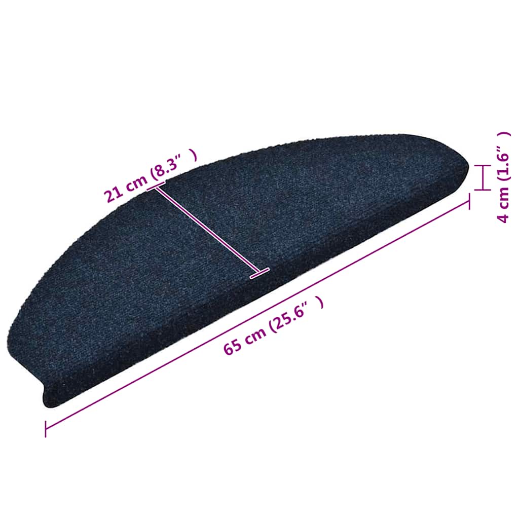 Tappetini per scale autoadesivi 30 pz 65x21x4 cm blu navy semicircolari grandi | homemem39