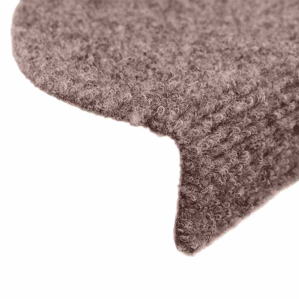 Tappetini per scale autoadesivi 20 pz 56x17x3 cm Marrone Chiaro Semicircolari | homemem39