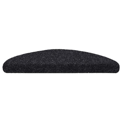 Tappetini per scale autoadesivi 20 pz 56x17x3 cm neri semicircolari