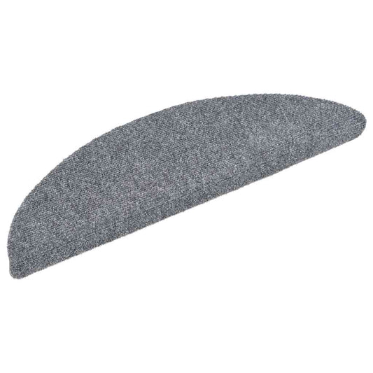 Tappetini per scale autoadesivi 20 pz 56x17x3 cm Grigio chiaro semicircolari