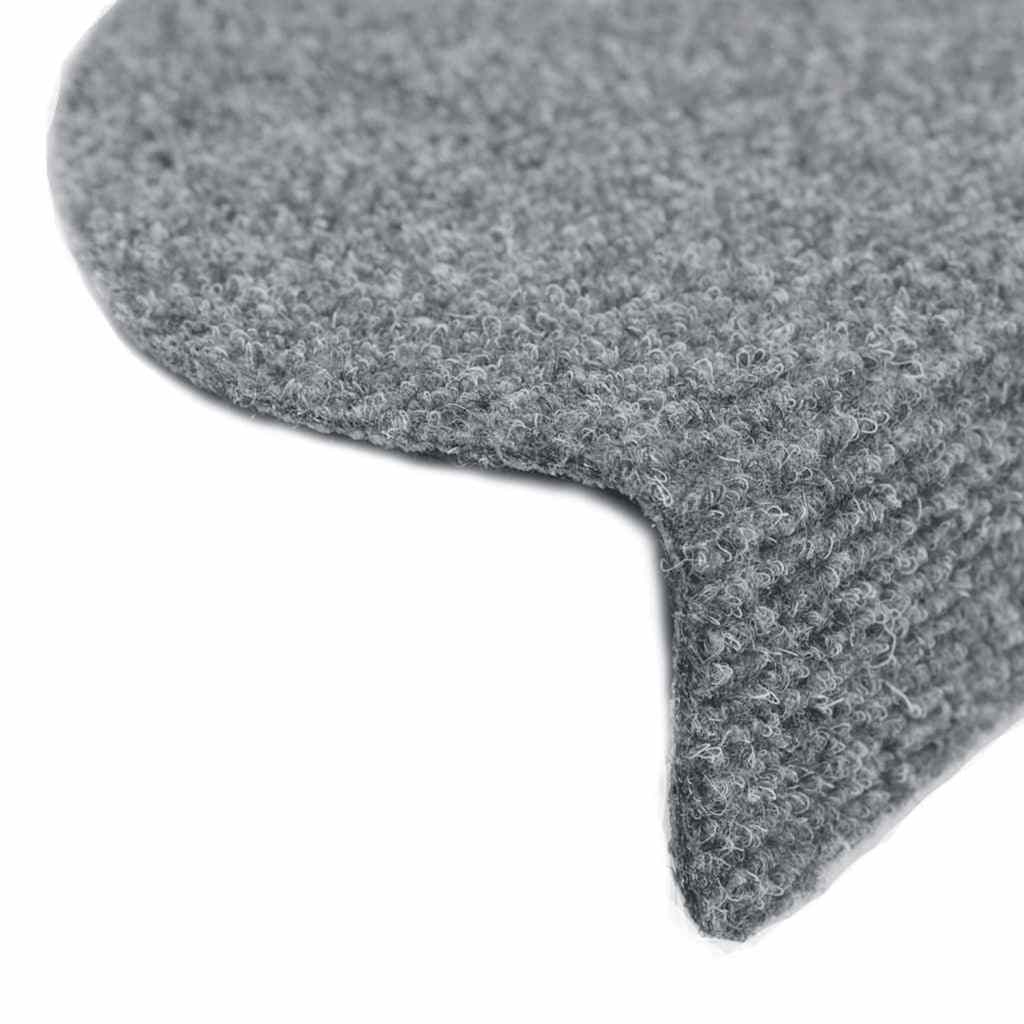 Tappetini per scale autoadesivi 20 pz 56x17x3 cm Grigio chiaro semicircolari | homemem39