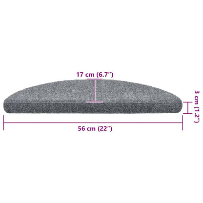 Tappetini per scale autoadesivi 20 pz 56x17x3 cm Grigio chiaro semicircolari | homemem39