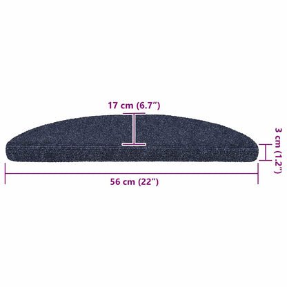 Tappetini per scale autoadesivi 20 pz 56x17x3 cm blu semicircolari