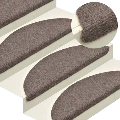 Tappetini per scale autoadesivi 20 pz 56x17x3 cm beige semicircolari | homemem39