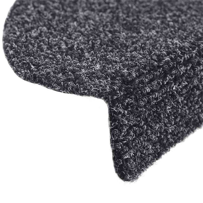 Tappetini per scale autoadesivi 30 pz 56x17x3 cm Grigio scuro semicircolari | homemem39