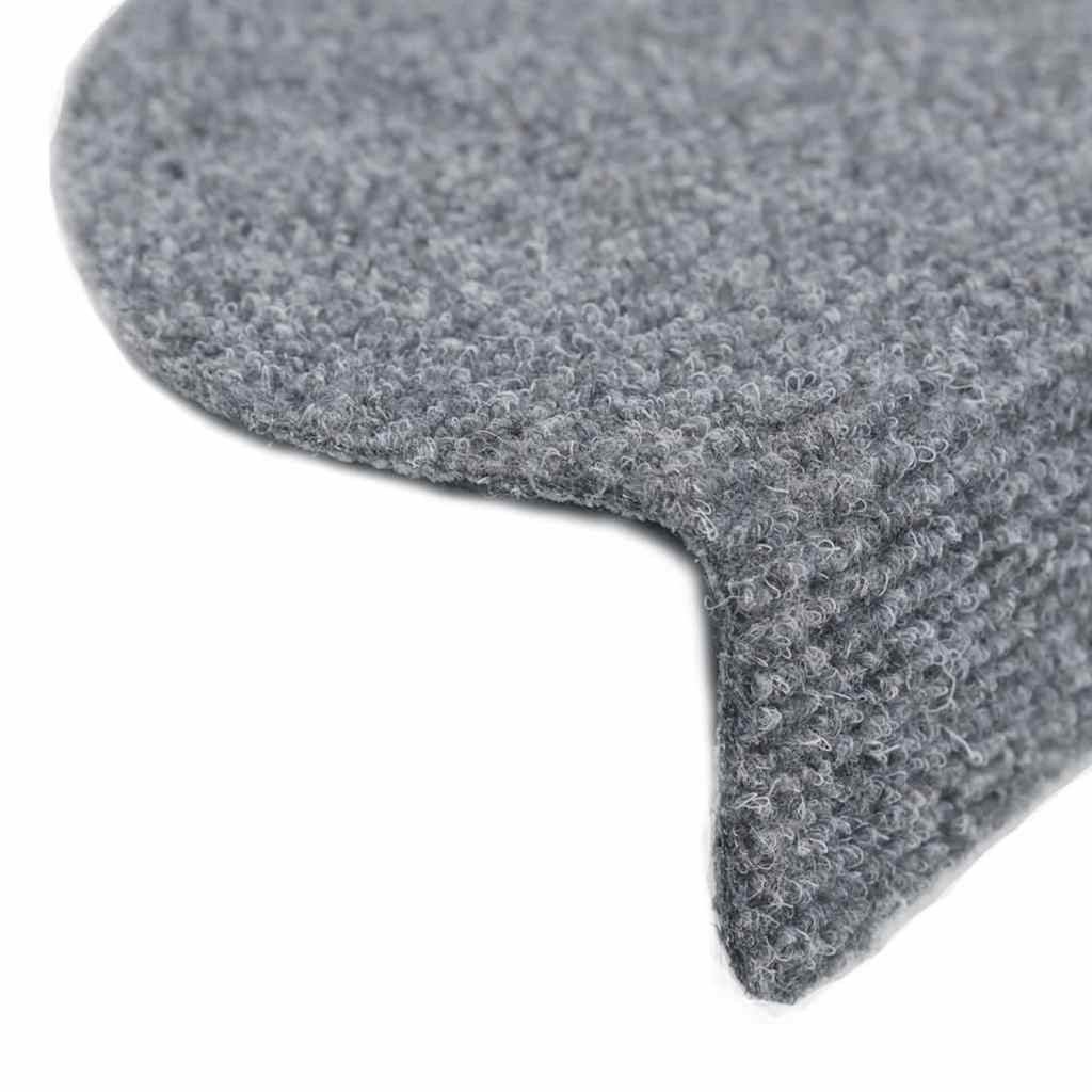 Tappetini per scale autoadesivi 30 pz 56x17x3 cm Grigio chiaro semicircolari | homemem39