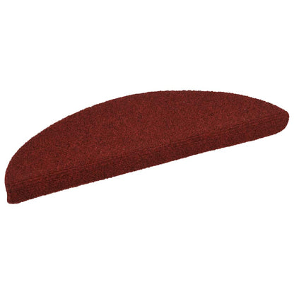Tappetini per scale autoadesivi 30 pz 56x17x3 cm Bordeaux Rosso Semicircolari | homemem39