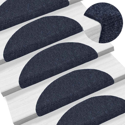 Tappetini per scale autoadesivi 30 pz 56x17x3 cm blu semicircolari | homemem39