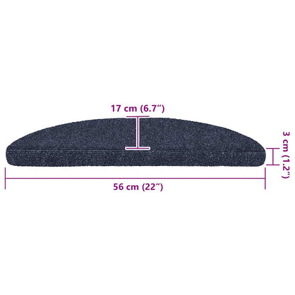 Tappetini per scale autoadesivi 30 pz 56x17x3 cm blu semicircolari | homemem39