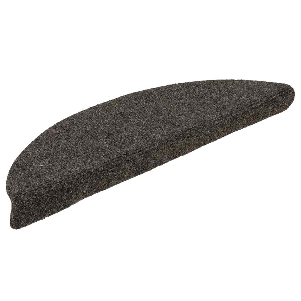 Tappetini per scale autoadesivi 30 pz 56x17x3 cm antracite semicircolari | homemem39