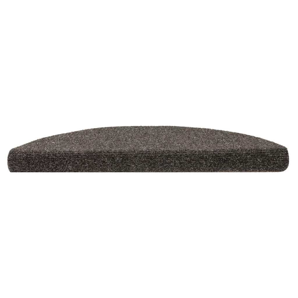 Tappetini per scale autoadesivi 30 pz 56x17x3 cm antracite semicircolari | homemem39