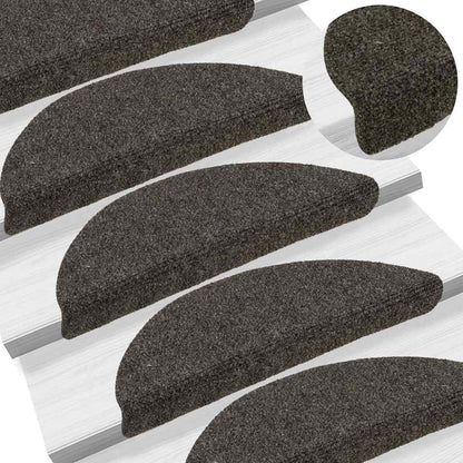 Tappetini per scale autoadesivi 30 pz 56x17x3 cm antracite semicircolari | homemem39