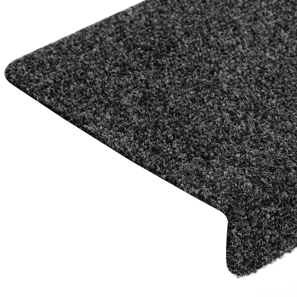 Tappetini per scale autoadesivi 30 pz 65x21x4 cm Grigio Scuro bordo rettangolare | homemem39