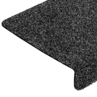 Tappetini per scale autoadesivi 30 pz 65x21x4 cm Grigio Scuro bordo rettangolare | homemem39