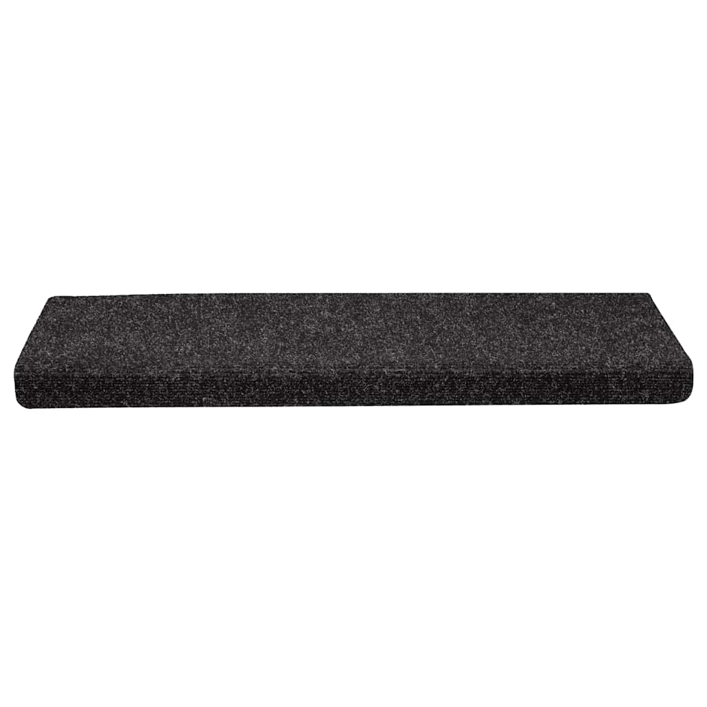 Tappetini per scale autoadesivi 30 pz 65x21x4 cm neri bordo rettangolare | homemem39