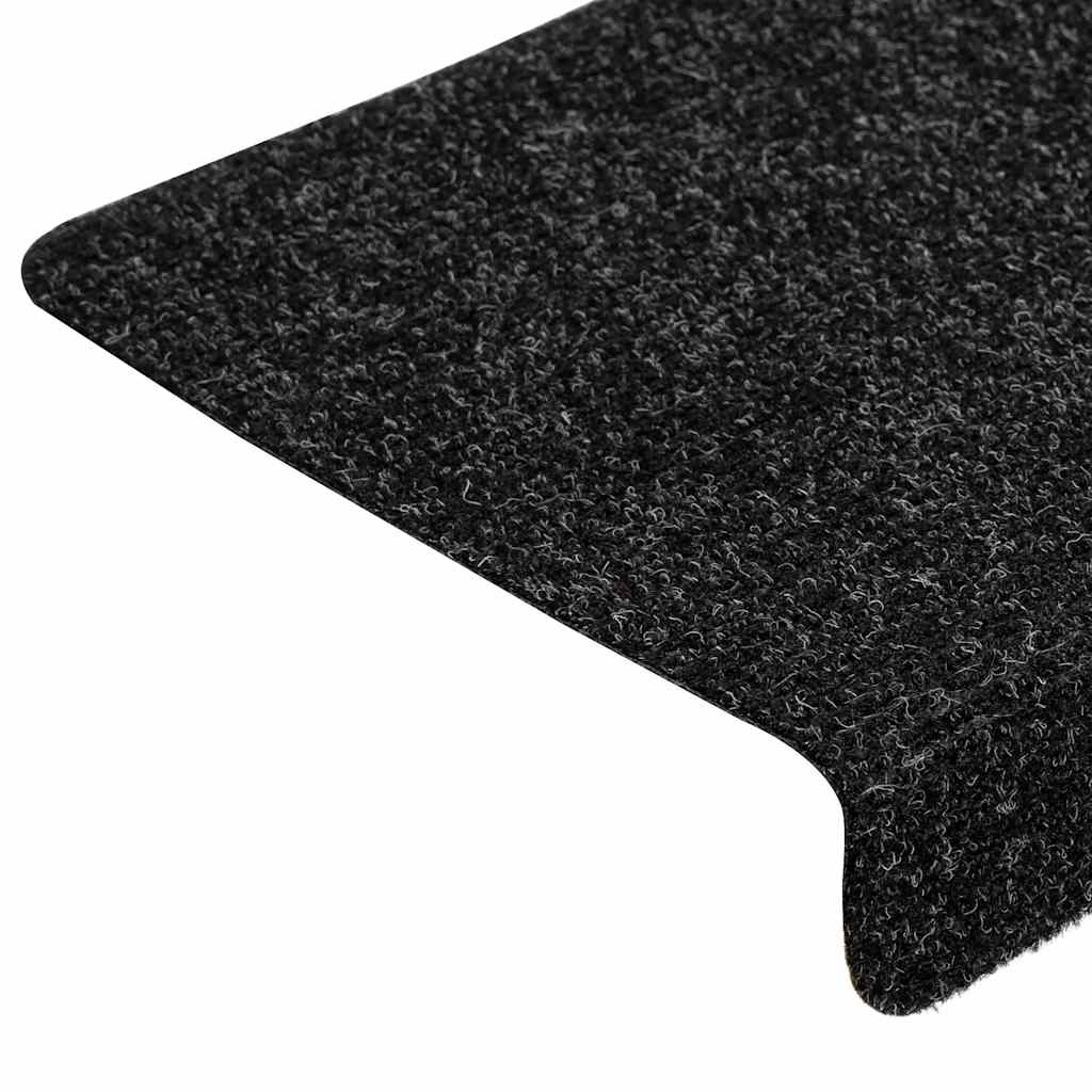 Tappetini per scale autoadesivi 30 pz 65x21x4 cm neri bordo rettangolare | homemem39
