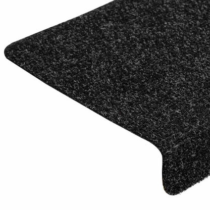Tappetini per scale autoadesivi 30 pz 65x21x4 cm neri bordo rettangolare | homemem39