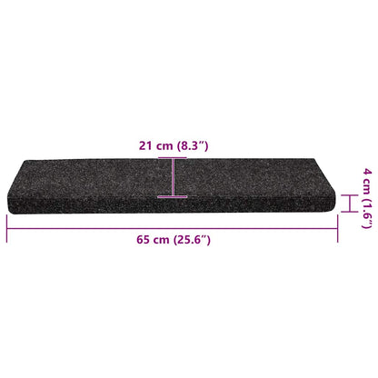 Tappetini per scale autoadesivi 30 pz 65x21x4 cm neri bordo rettangolare | homemem39