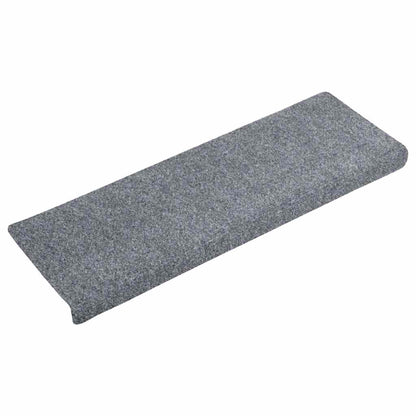 Tappetini per scale autoadesivi 30 pz 65x21x4 cm Grigio chiaro bordo rettangolare